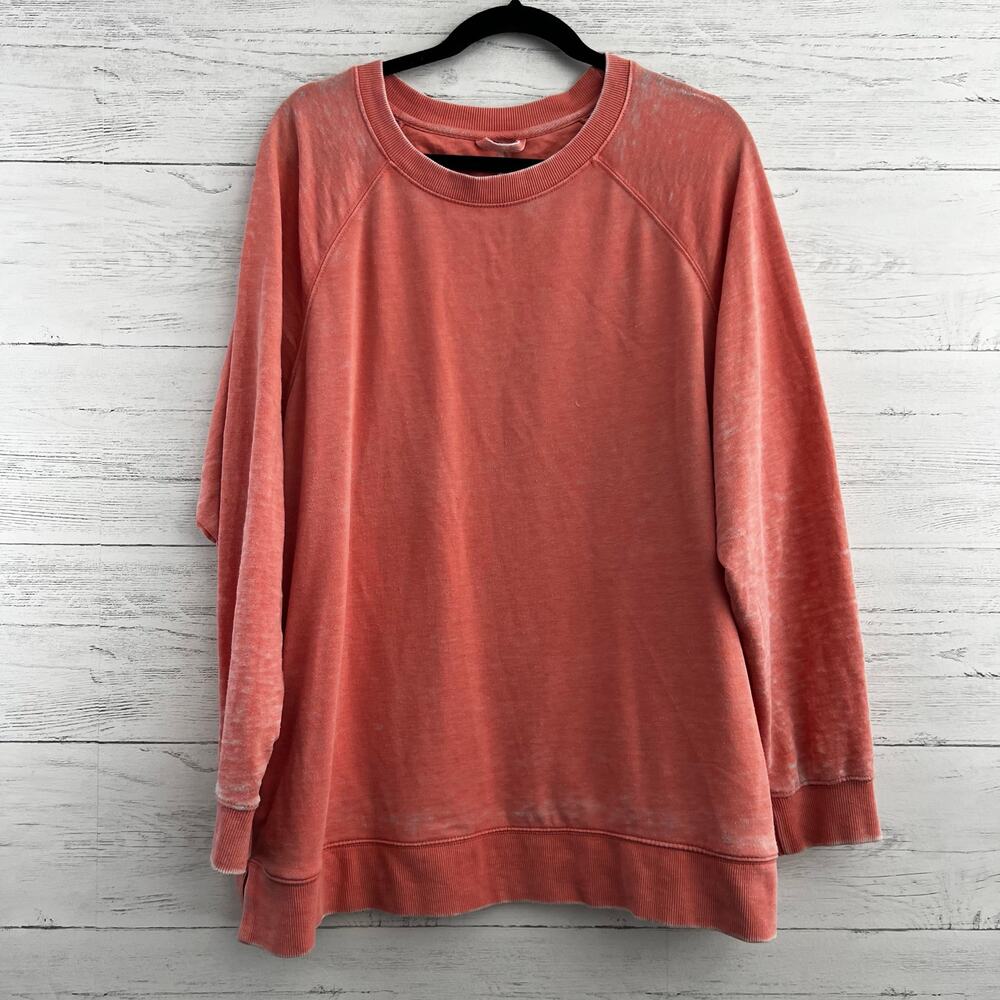 Free People Movement‎ Pink Burnout Pullover Sweatshirt Size S